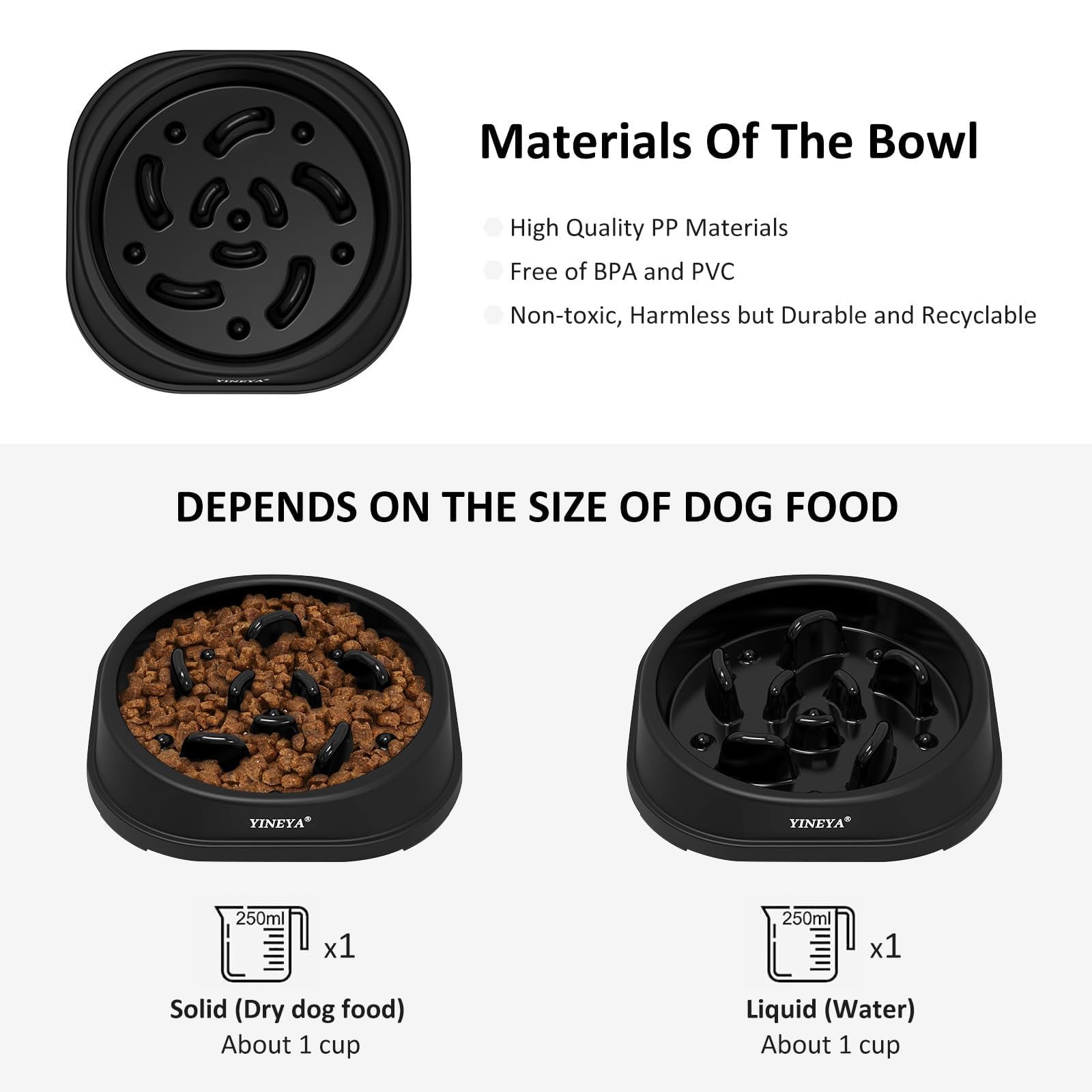 YINEYA uso diario para perros y gatos, ideal para controlar el ritmo de la comida.