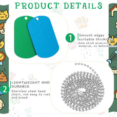 Yinkin etiquetas de identificación para perros en aluminio, listas para personalizar.