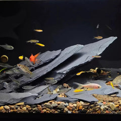 Piedras de pizarra para acuario YISZM, fáciles de apilar y personalizar.