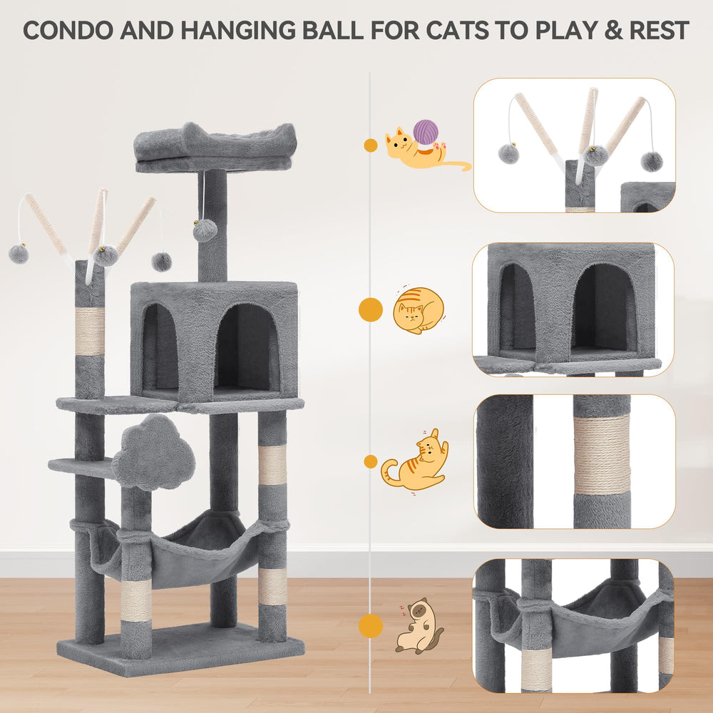 YITAHOME torre-gato-44in-hamaca-confort, hamaca suave para siestas relajantes.