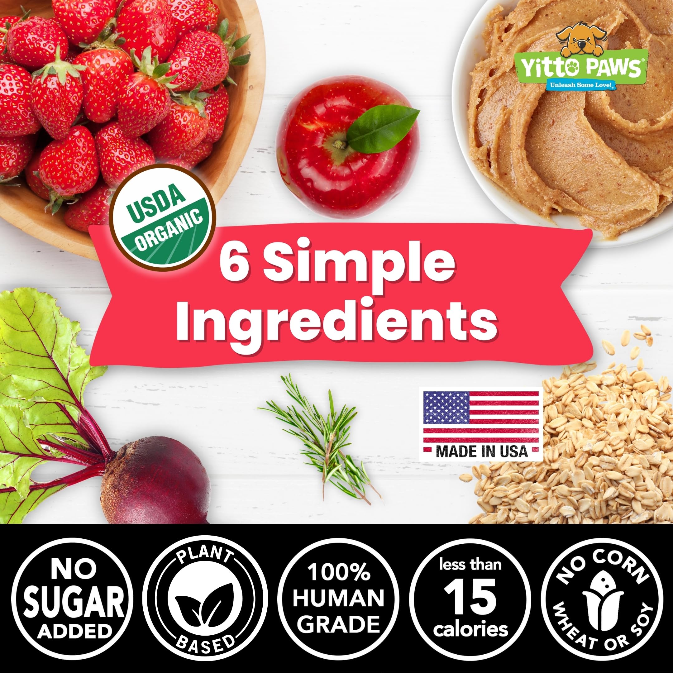 Yitto Paws galletas veganas de fresa y maní para momentos de juego.