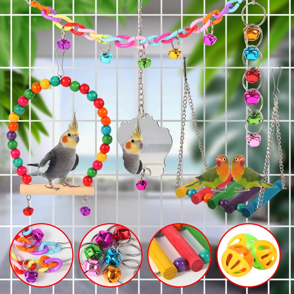 Columpio para aves YIXUND, promueve balanceo suave y juego activo