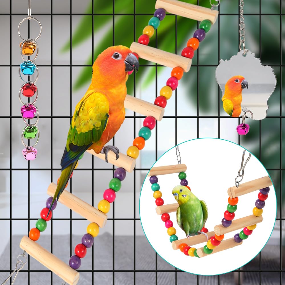 Espejo para aves YIXUND, interacción visual y entretenimiento dentro de la jaula