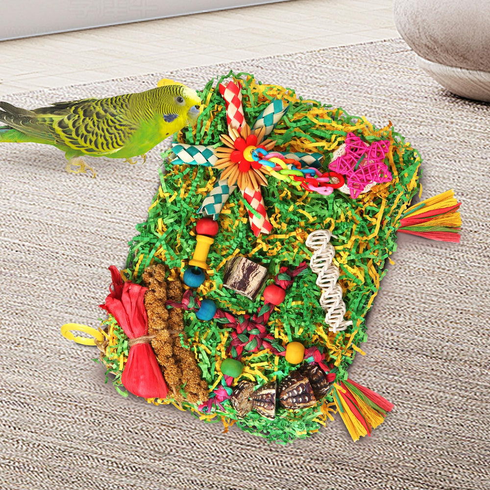 Juguete YIXUND con mat de seagrass para masticar suave.