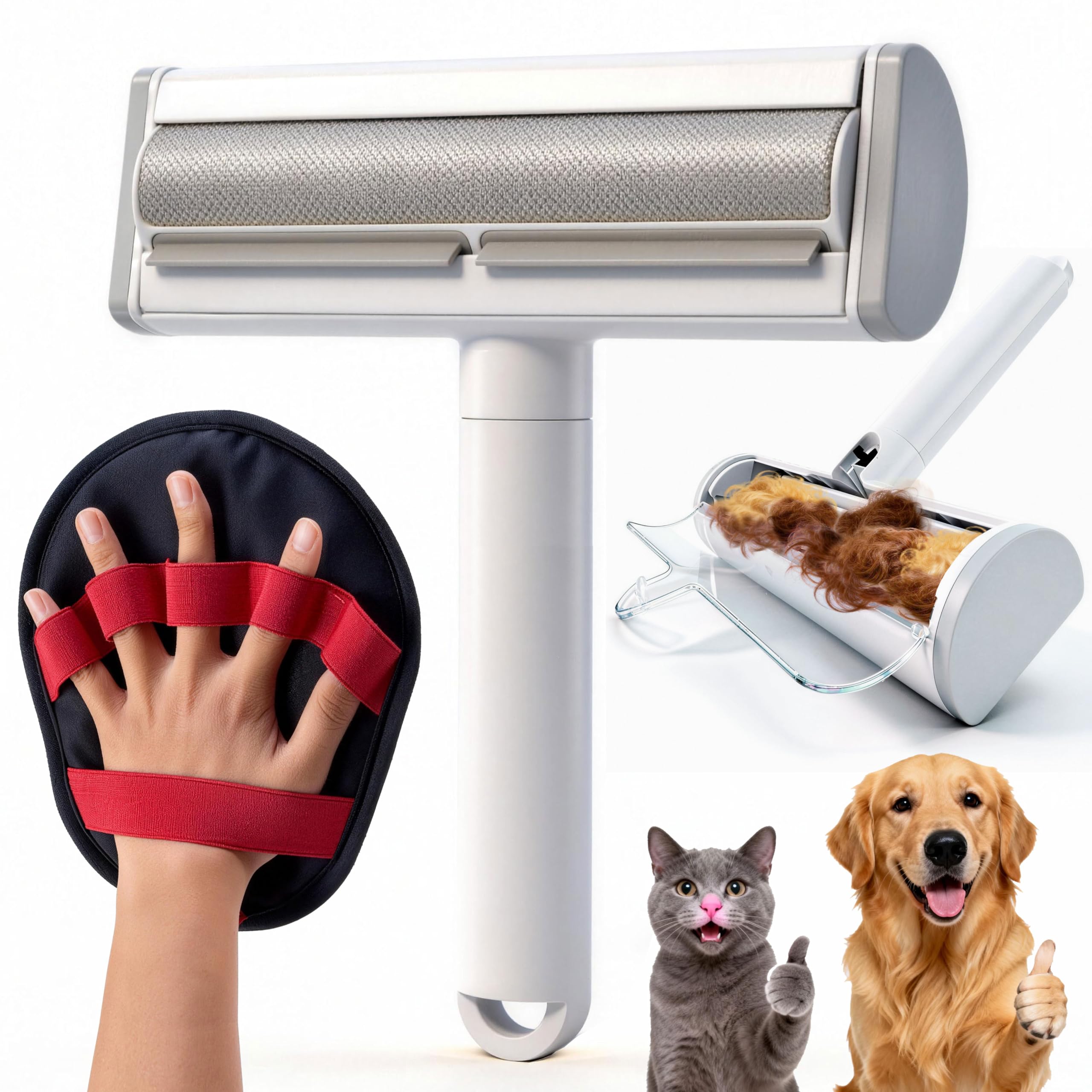 Guante electrostático Yoioyms de cinco dedos, eficaz para pelo de mascotas en prendas y muebles.