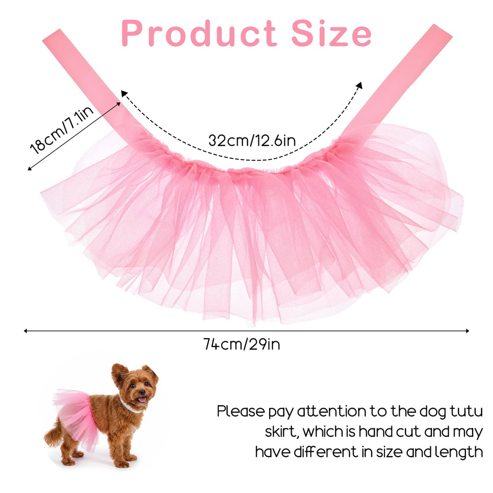 Yolev Tutú para perros rosa, espalda con capas de organza.