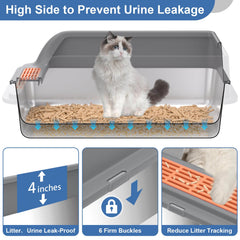 Yoochee caja arena XL para gatos grandes y espacios amplios.