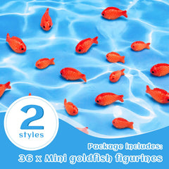 Detalle del cuerpo de los peces rojos Yookeer para jardines en miniatura.