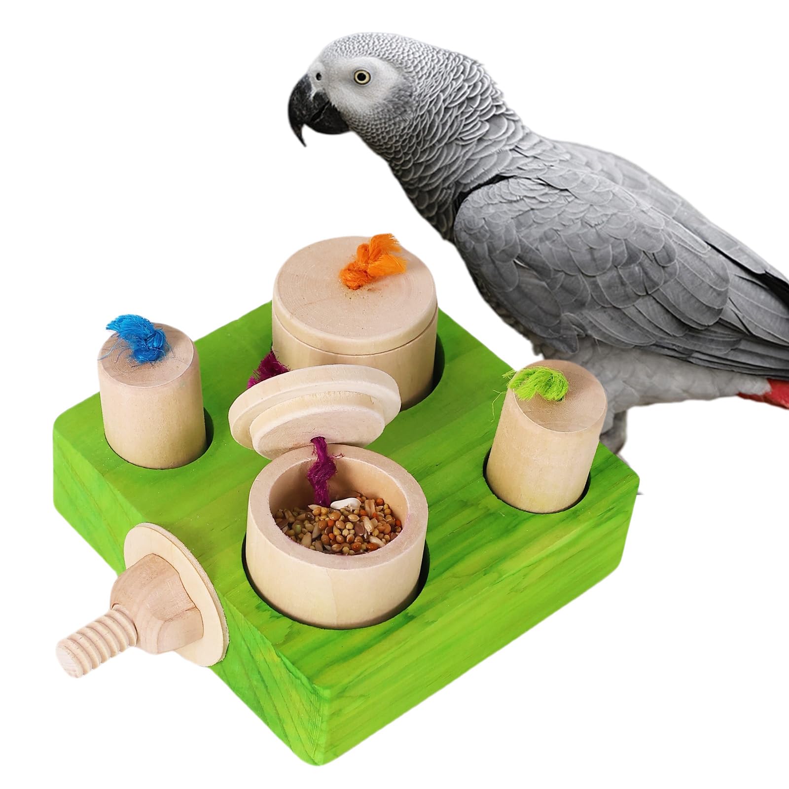 YOOSO WING rompecabezas comedero en jaula para aves, entretenimiento seguro.