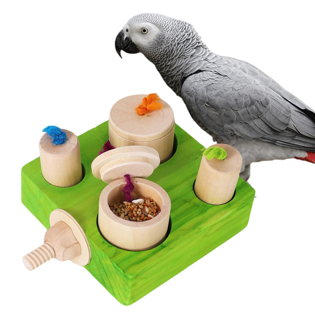 YOOSO WING rompecabezas comedero en jaula para aves, entretenimiento seguro.