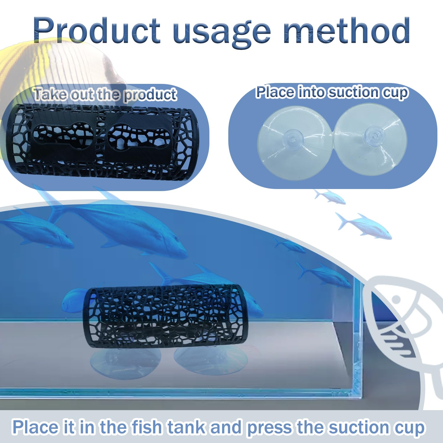 YOSMAKIY set-hamaca-tunel-pescadito, diseño compacto para acuarios pequeños