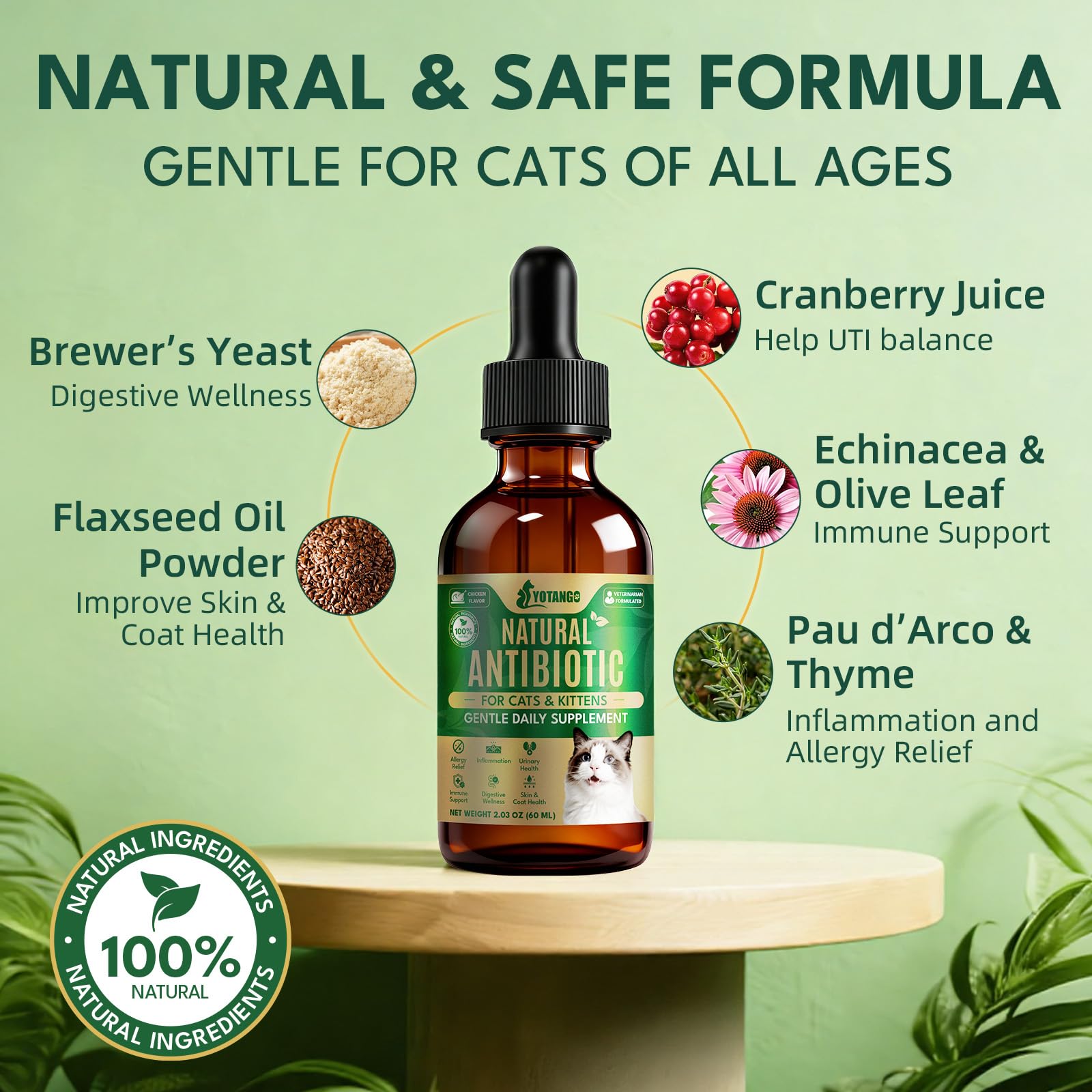 YOTANGO fórmula con prebióticos y aceites de linaza para digestión y piel.