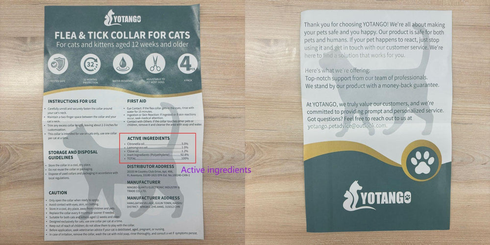 Fórmula no grasa del collar YOTANGO sin dejar residuos.