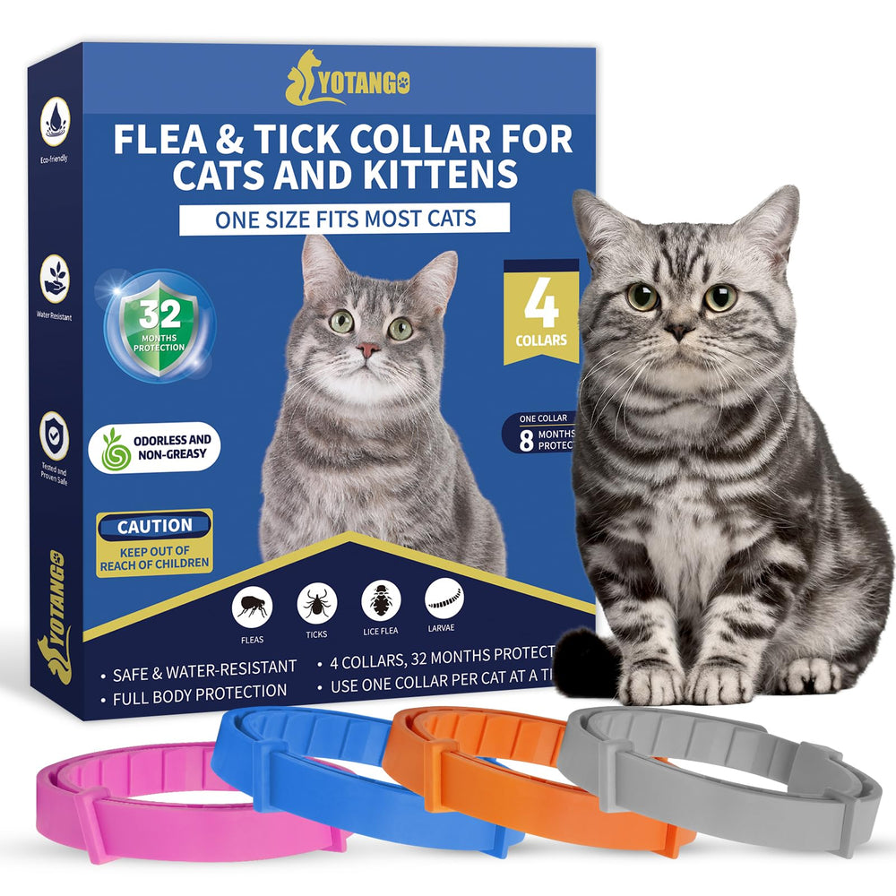 Collar YOTANGO para gatos, control de pulgas, protección diaria.