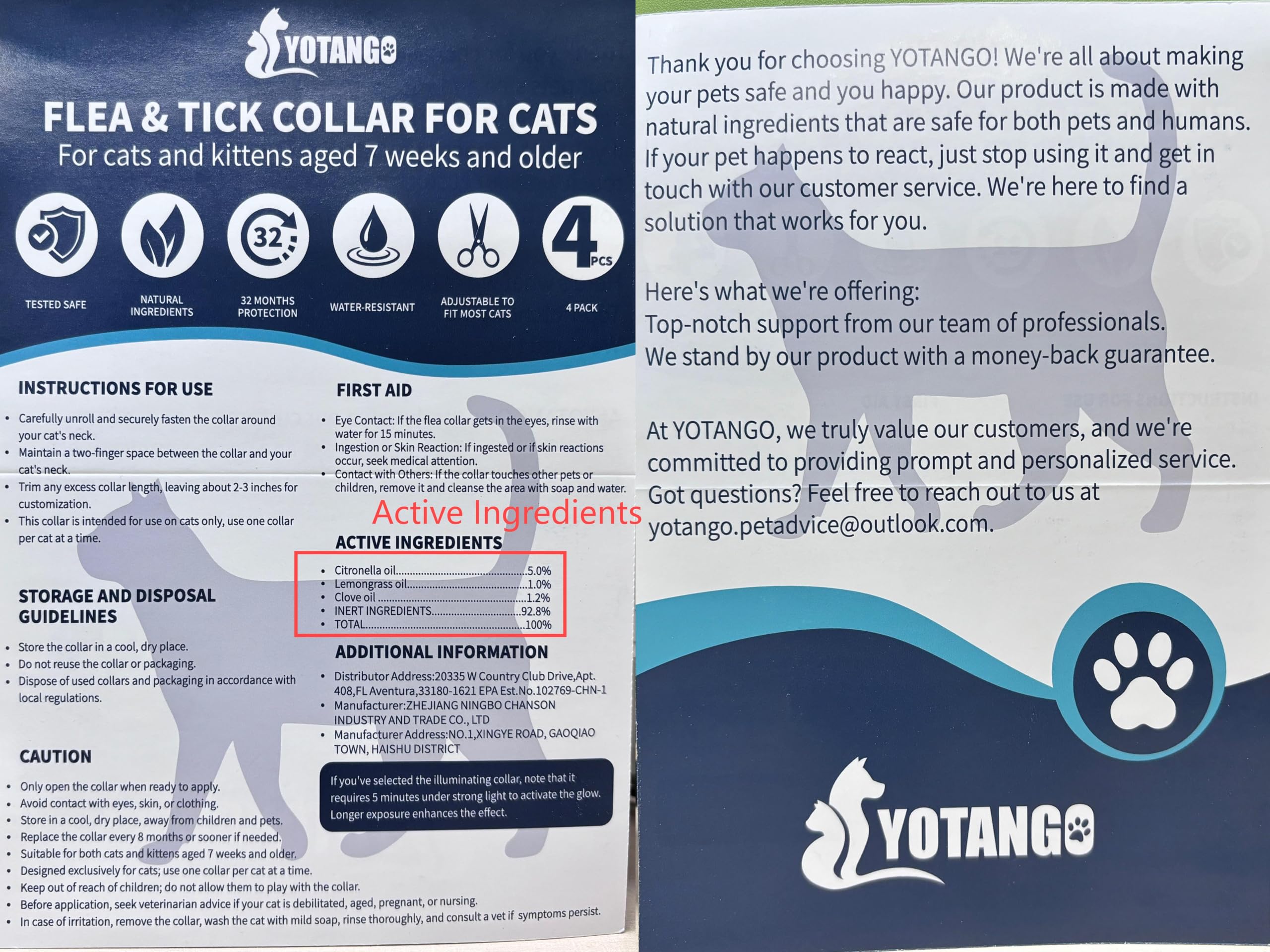 Uso diario seguro con ajuste cómodo para gatos pequeños, YOTANGO.