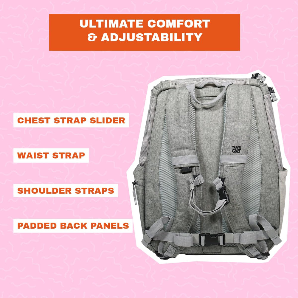 Your Cat Backpack, dos ganchos internos ajustables para seguridad de gatos