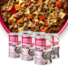 Your Pet's Kitchen beef wet dog food can with real beef for meals