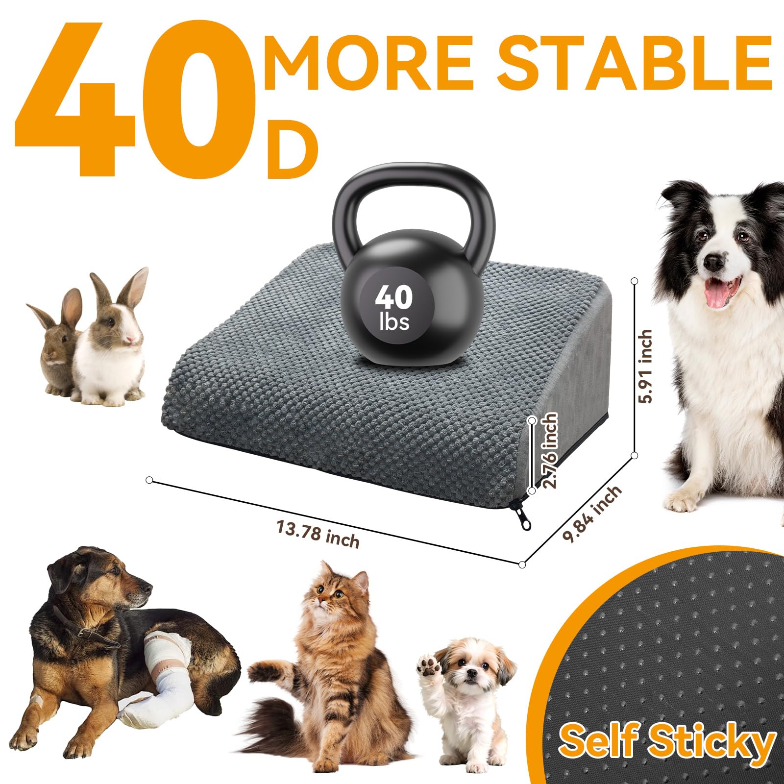 YU YUSING escalones para perro con inclinación de 20 grados para mayor comodidad.