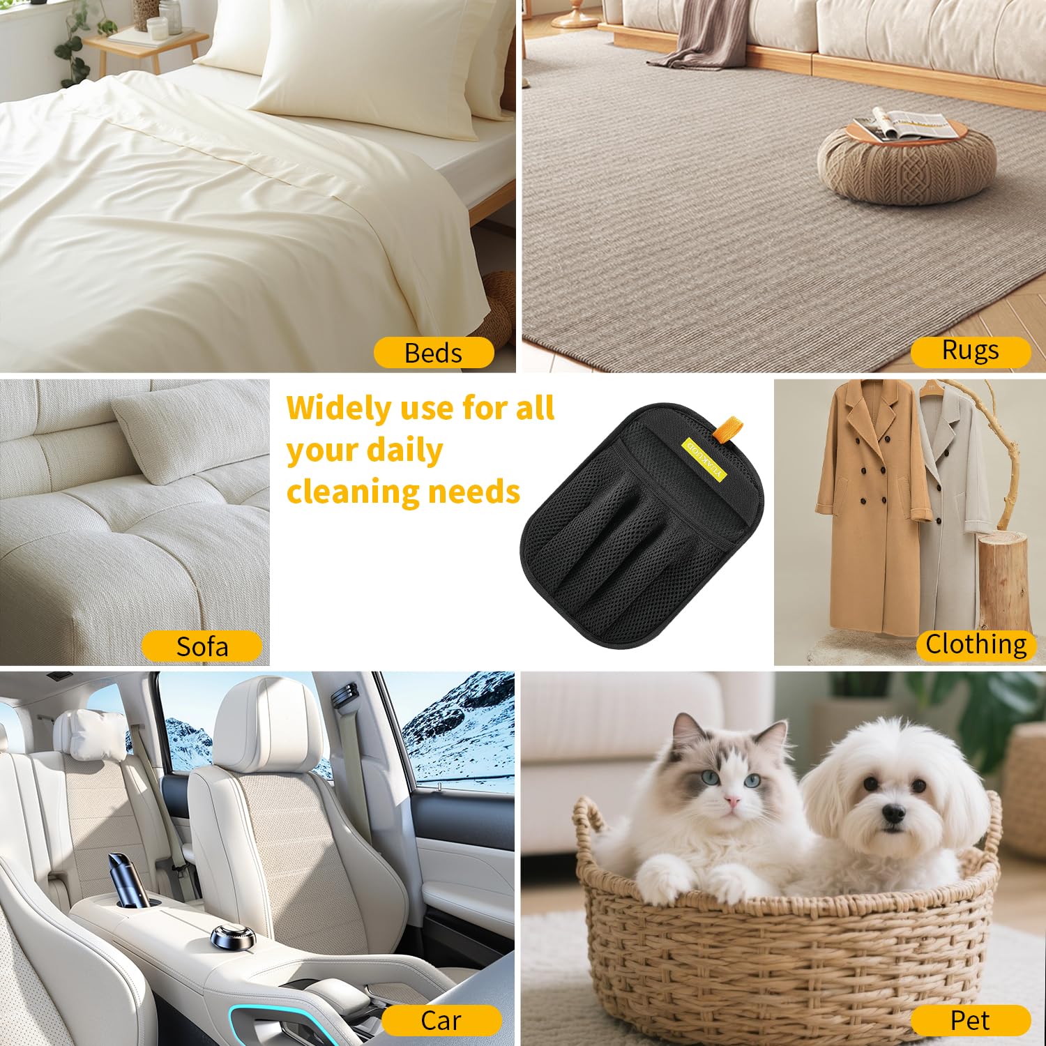 Apto para telas: ropa, sofás y asientos de coche
