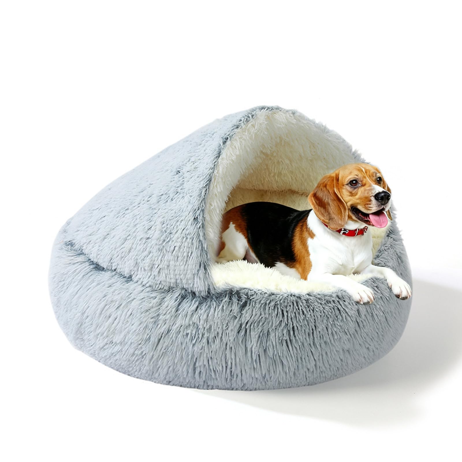 Cama cueva plush de YUDANSI, refugio suave para perros.
