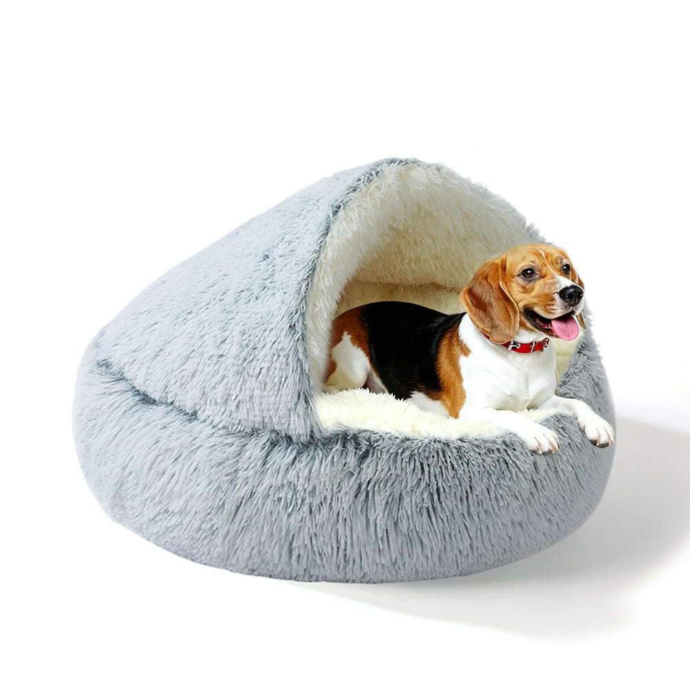 Cama cueva plush de YUDANSI, refugio suave para perros.