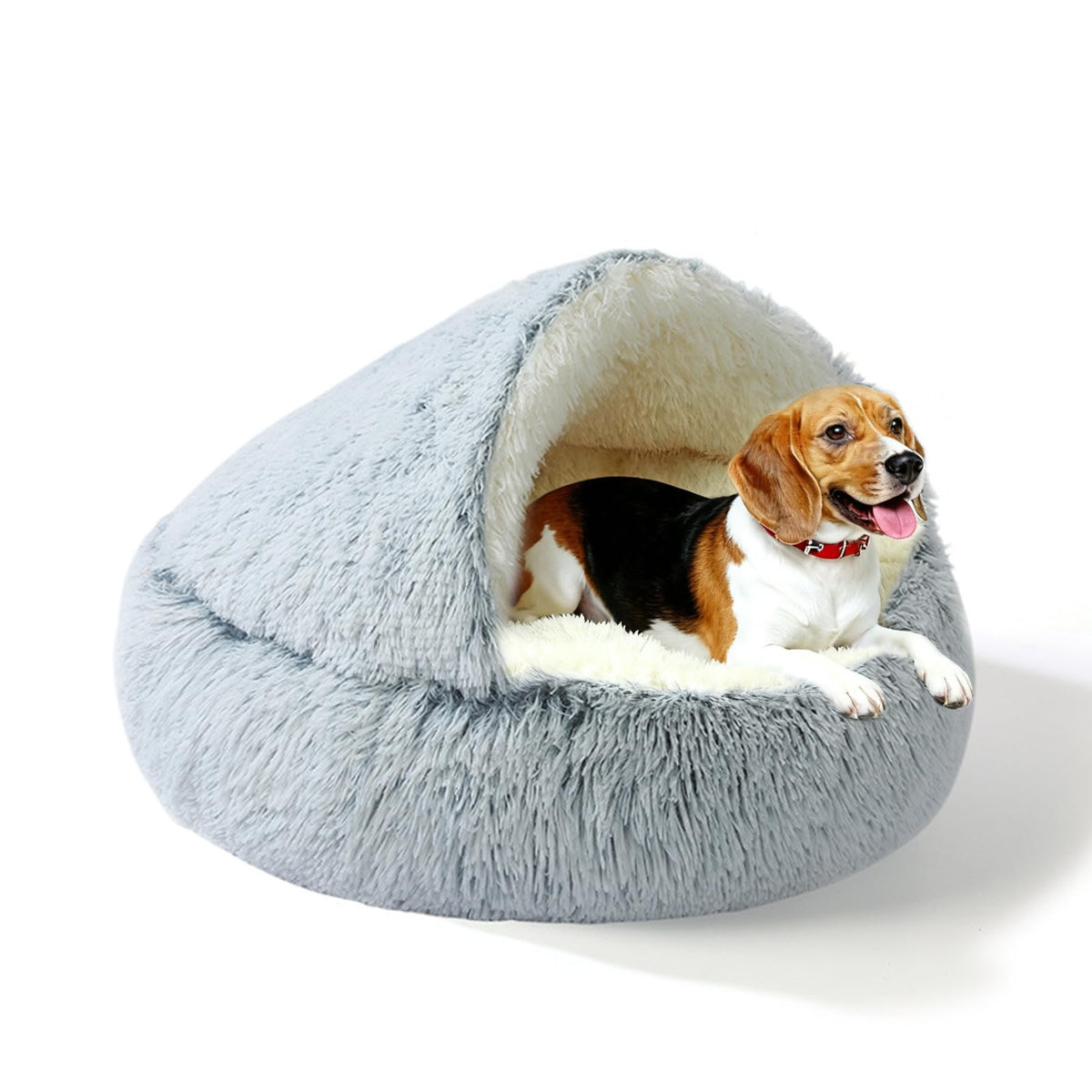 Cama cueva plush de YUDANSI, refugio suave para perros.