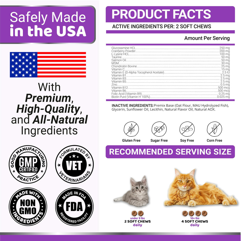 YUMA'S multivitaminas para gatos, soporte a articulaciones y movilidad