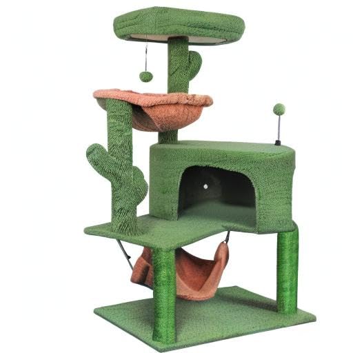 YUNIQUE arbol gatos medidas compactas para verificar ajuste en casa.