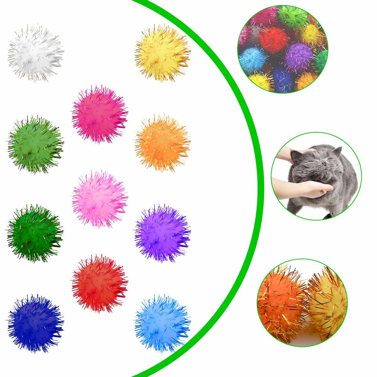 Bolas multicolor con purpurina Yuntop, uso versátil para juego y decoración.