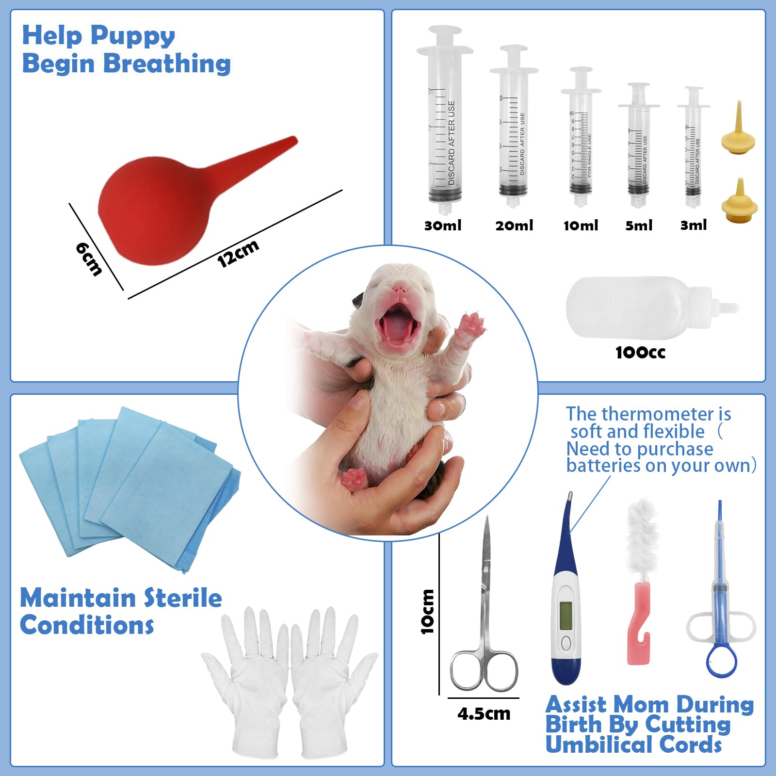 Tijeras esterilizadas Ywingda para corte preciso del cordón.