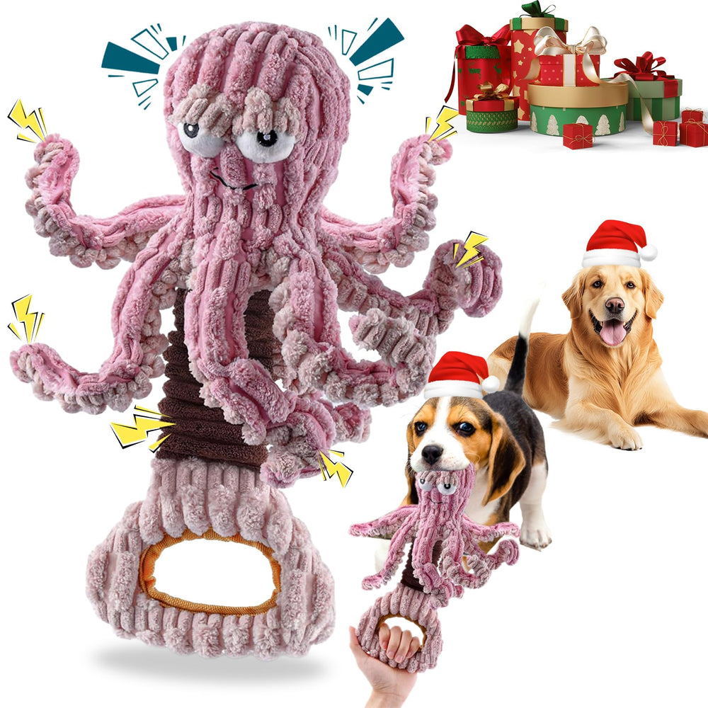 Juguete pulpo de YZHDUXIU con silbido en la cabeza para estimulación sensorial del perro.