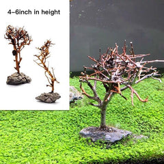 YZHZOM árbol bonsai para acuario, frontal 4-6 pulgadas, diseño equilibrado para el paisaje del tanque.