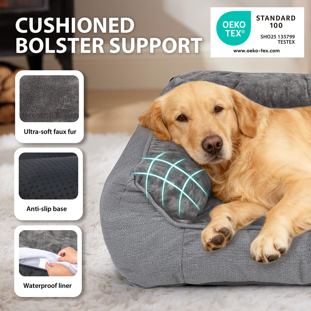 ZAKAPAWS cama ortopédica extra grande con funda impermeable y lavable para limpieza rápida.