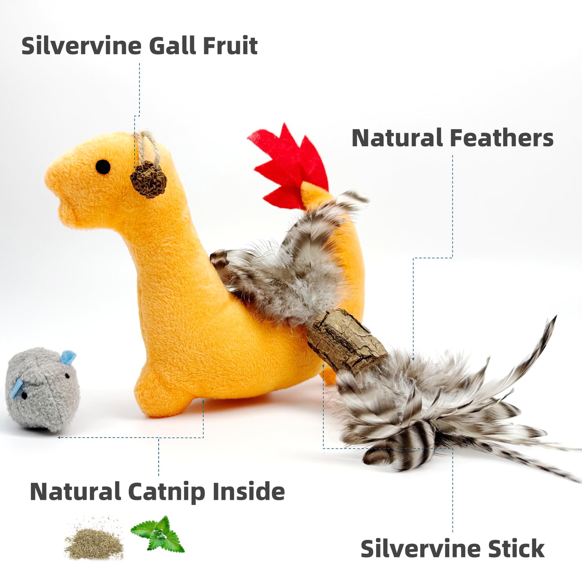 Juguete ratón de peluche con hierba gatera ZAYLUMO para exploración y juego