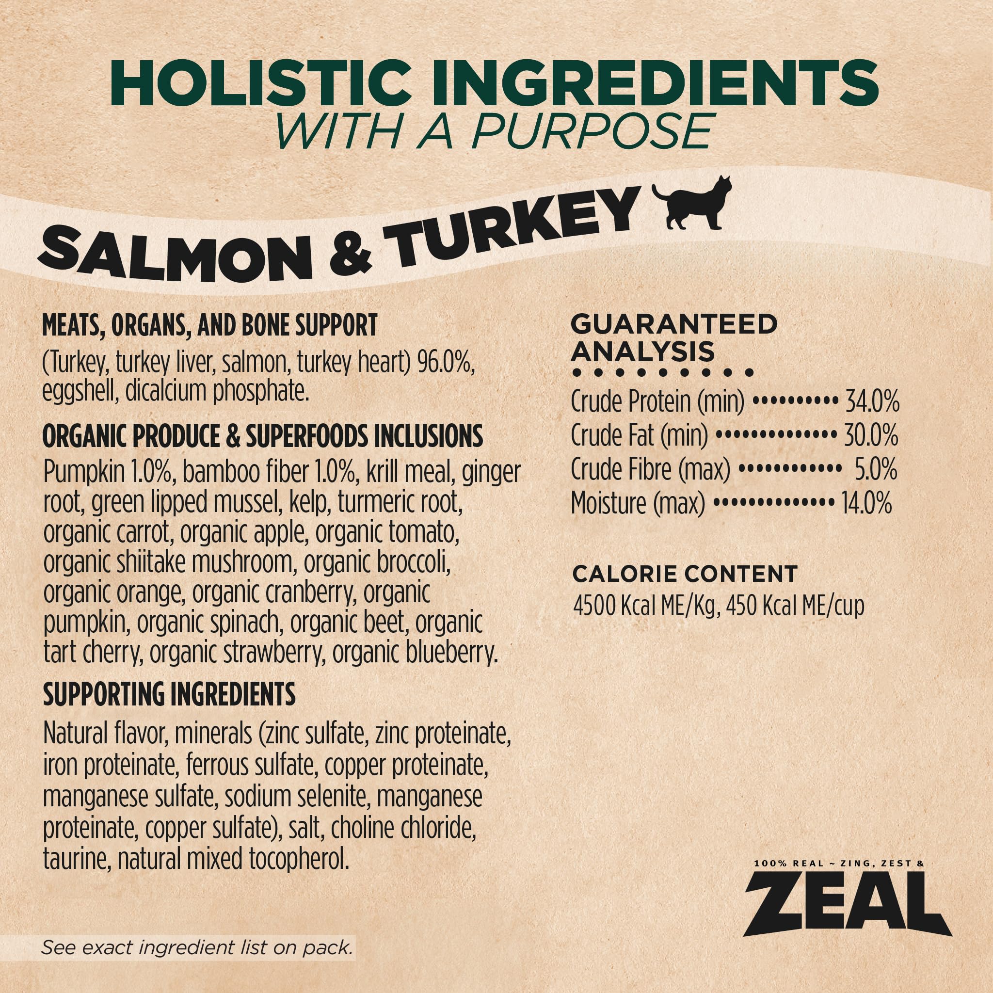 ZEAL Canadá empaque de 14,1 oz, calidad y origen.
