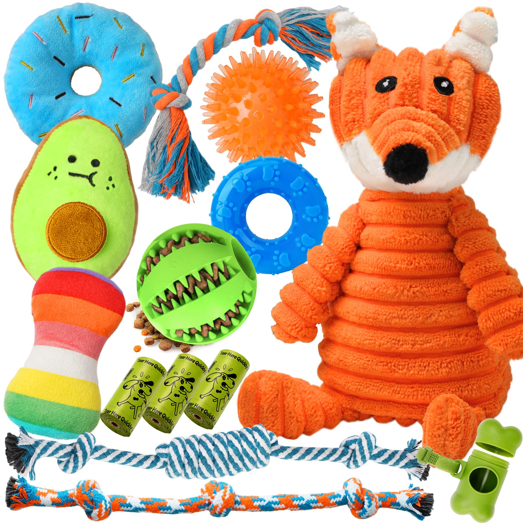 Zeaxuie peluche con chirriador para cachorro, entretenimiento suave y divertido