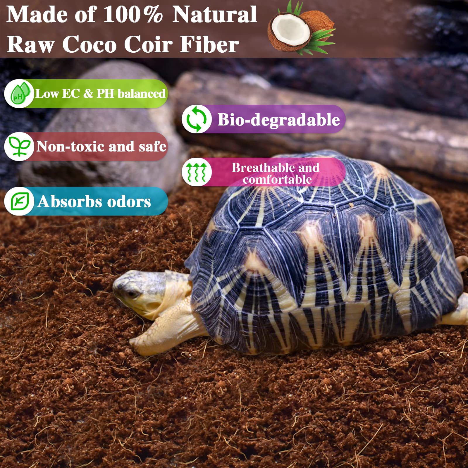 Zeedix: substrato coco fibra expansión al agua, fácil de usar como cama para reptiles.