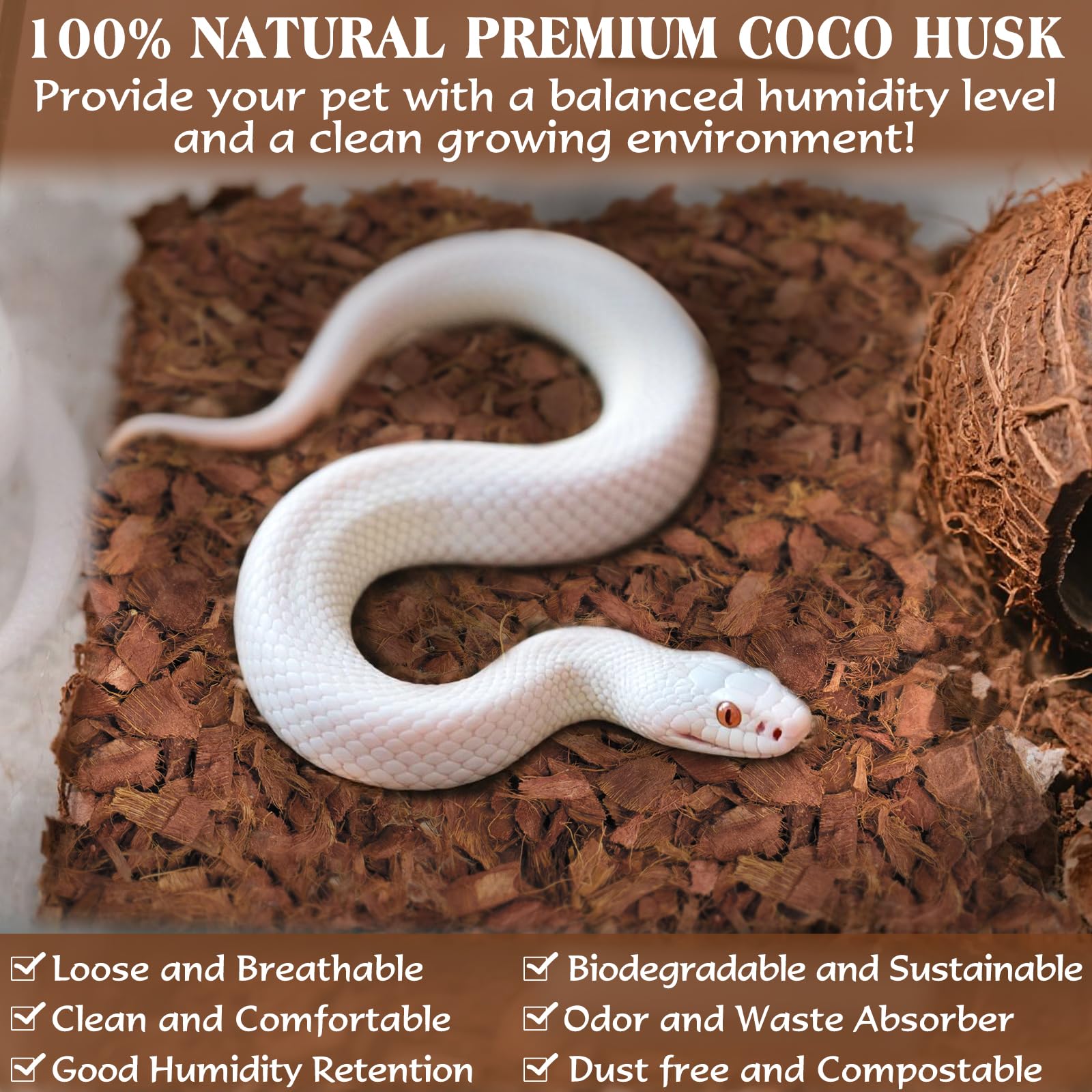 ZeeDix sustrato de coco para reptiles seguro y limpio