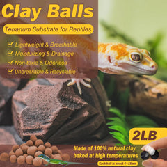 Bolas ZeeDix para drenaje en terrario de reptiles.