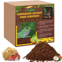 ZeeDix sustrato de coco expandiéndose al remojar para cama de reptiles.