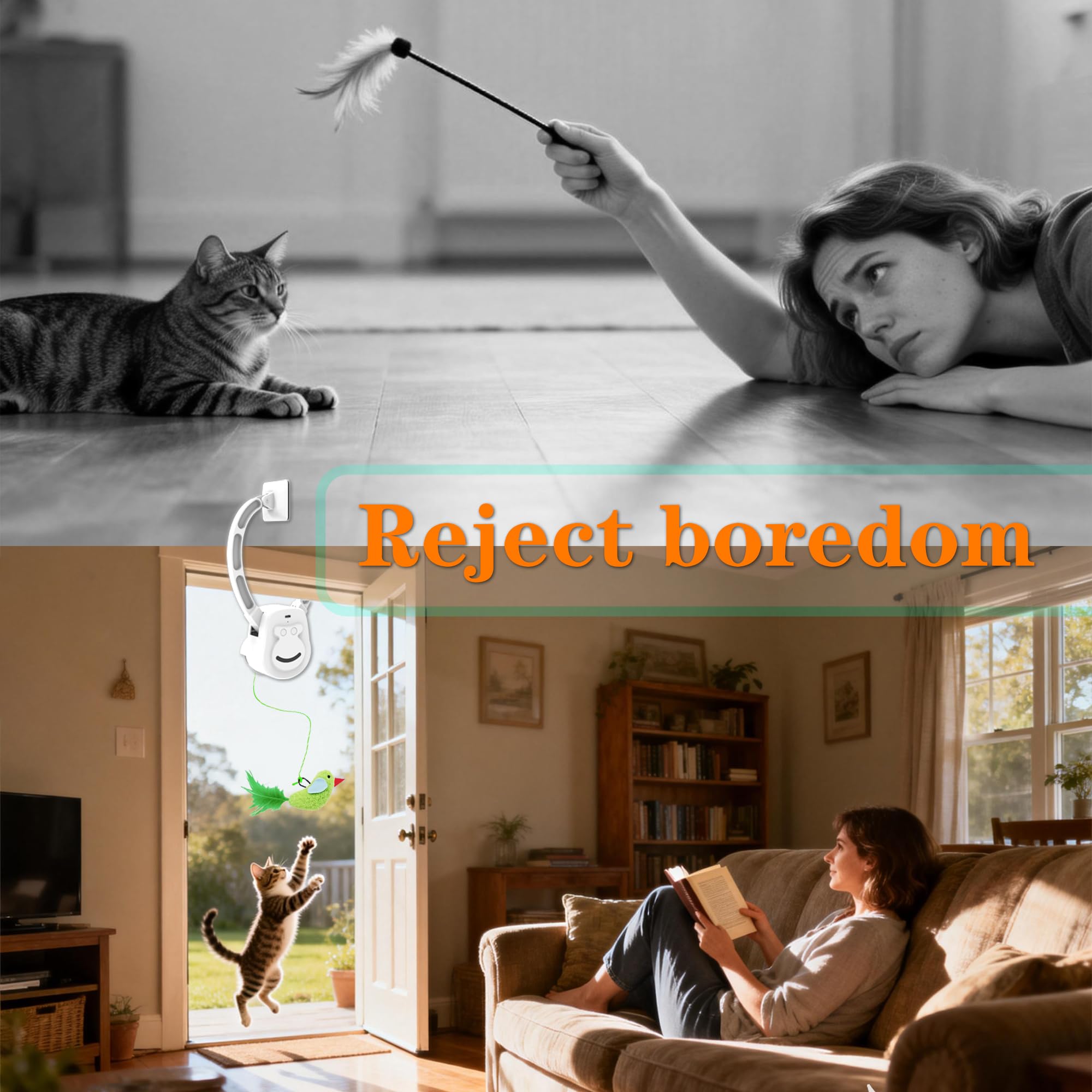 ZEHEXO Cuerdas Ajustables: variedad de juego para gatos curiosos y gatitos.