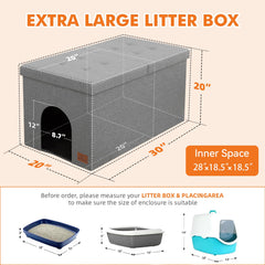 Zerbuger caja-arena-gato-mueble-interior-amplio: espacio cómodo para que el gato entre y gire.