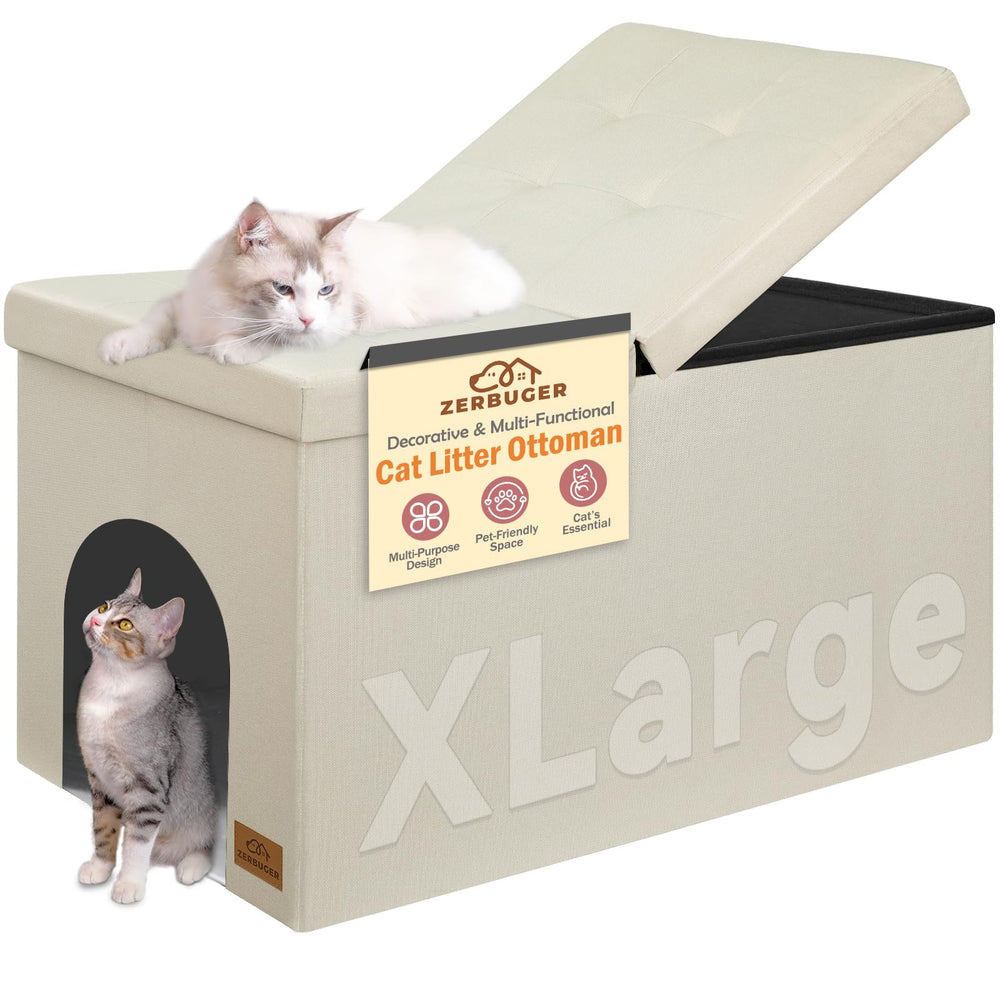 Zerbuger caja litter oculta con tapa abatible para controlar olores y privacidad.