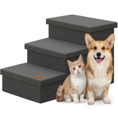 Zerbuger escalera para perros con almacenamiento, escalones estables para subir a cama