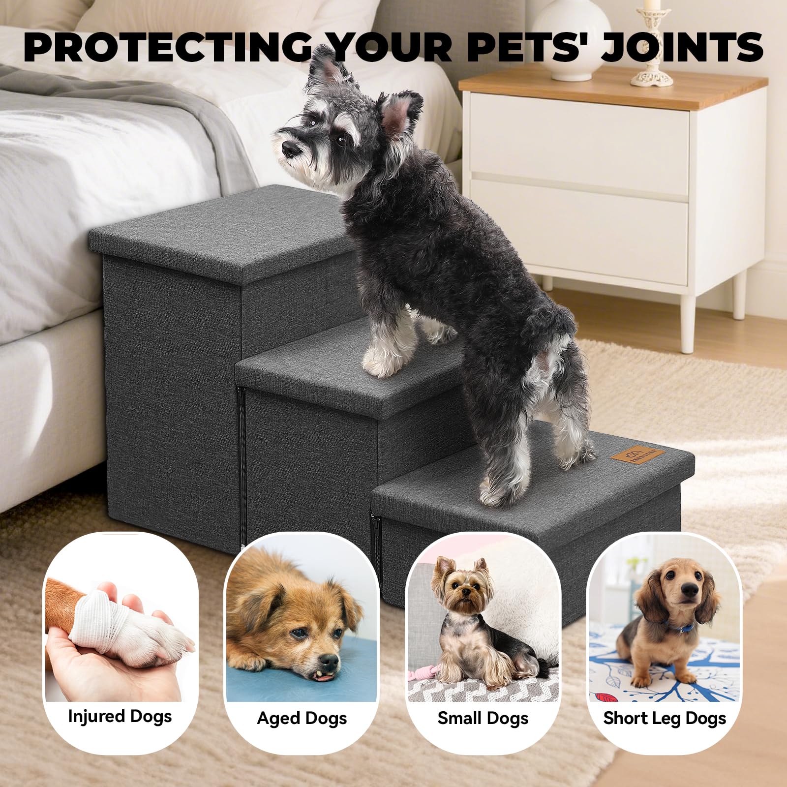 Zerbuger escalera de perros MDF con espuma para mayor comodidad