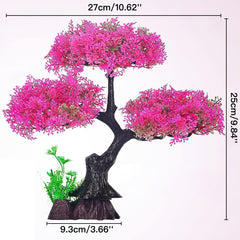 Zeromall planta artificial rosa para acuario, color vibrante y fácil de limpiar.