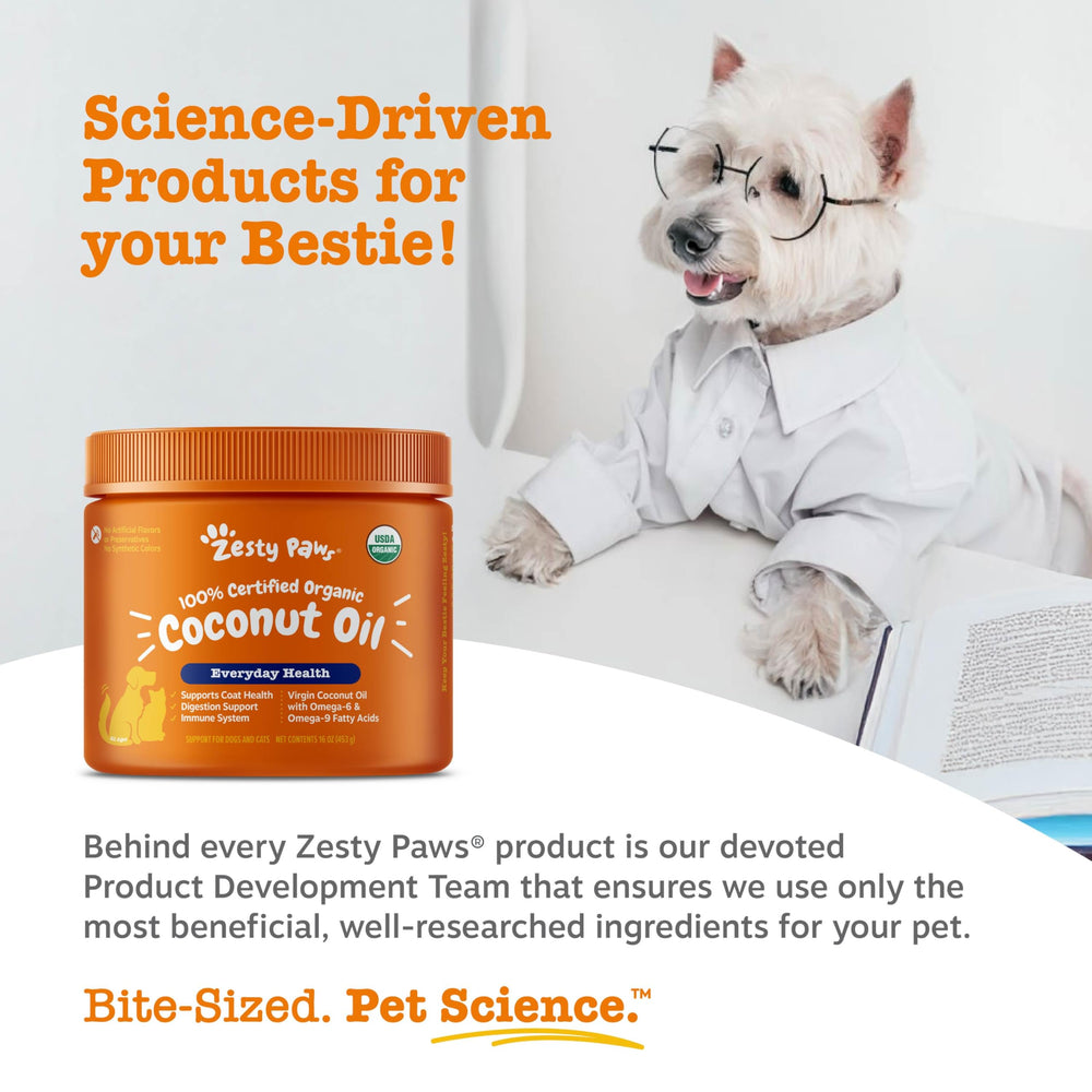 Zesty Paws Aceite de Coco para perros, piel sana y pelaje brillante