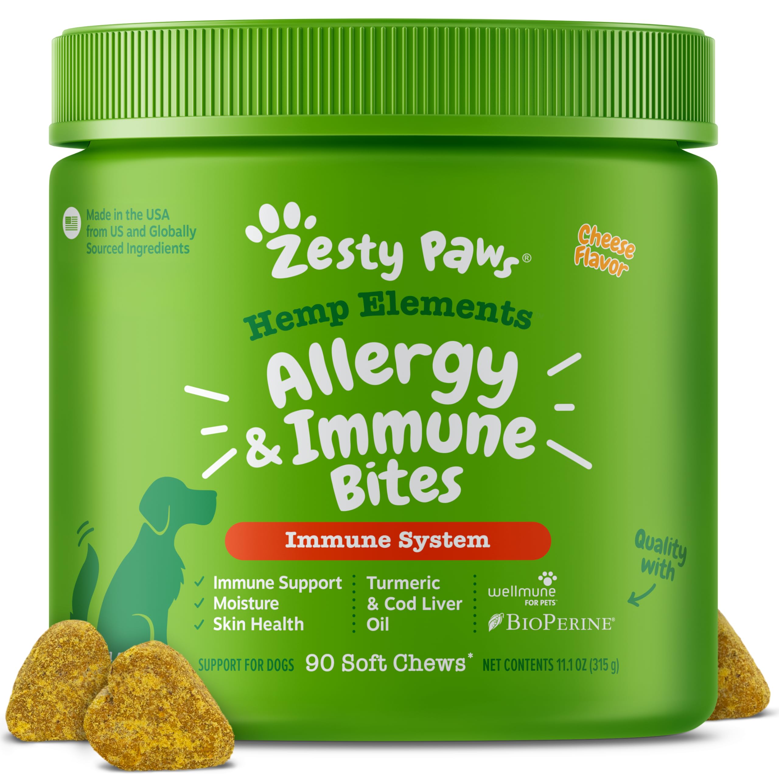 Zesty Paws Aller-Immune Bites en botella para uso diario