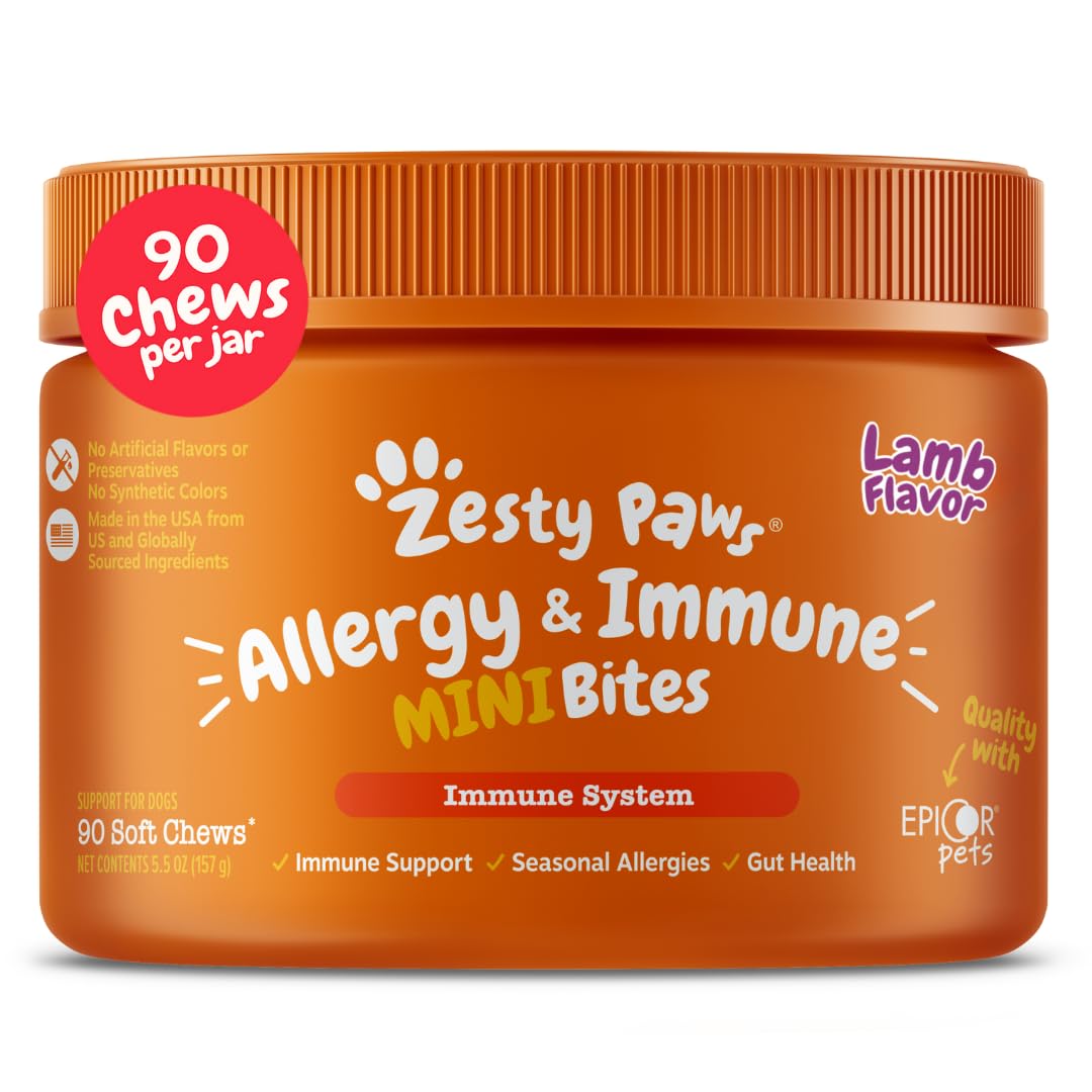 Zesty Paws Alivio de alergias para perros: bocadillos que apoyan la piel.