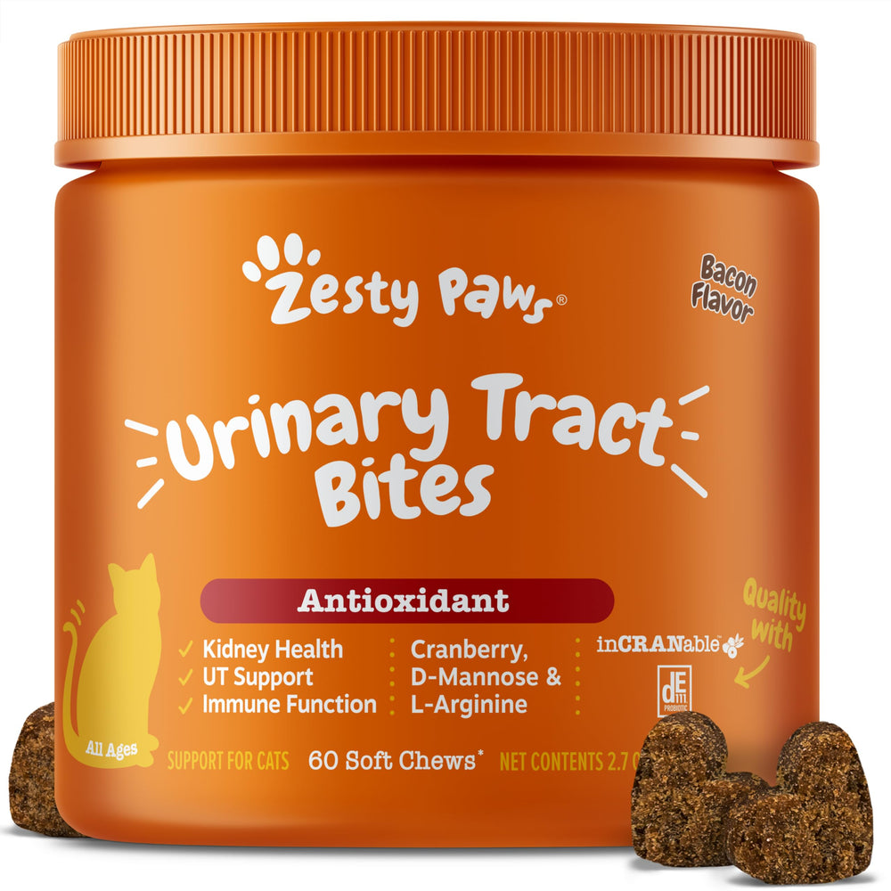 Zesty Paws bocado de arándano para gato con sabor tocino, apoyo a la vejiga